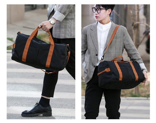2025 New Fitness Bag Fashion Luggage Bag Men's Casual Large Capacity Sports Handbag Travel Storage Luggage Bag Simple Zipper Bag