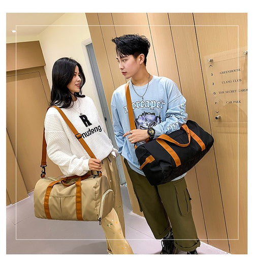 2025 New Fitness Bag Fashion Luggage Bag Men's Casual Large Capacity Sports Handbag Travel Storage Luggage Bag Simple Zipper Bag