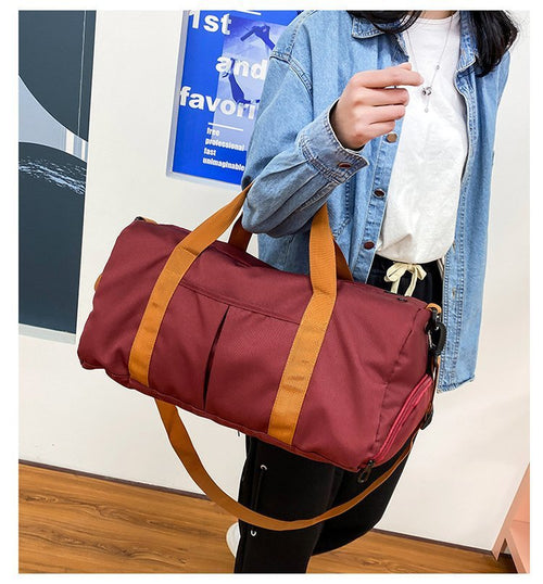 2025 New Fitness Bag Fashion Luggage Bag Men's Casual Large Capacity Sports Handbag Travel Storage Luggage Bag Simple Zipper Bag