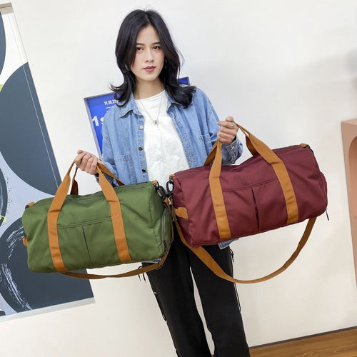 2025 New Fitness Bag Fashion Luggage Bag Men's Casual Large Capacity Sports Handbag Travel Storage Luggage Bag Simple Zipper Bag