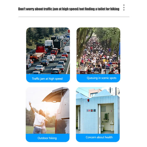 Portable Foldable Toilet Seat Car Emergency Toilet with Cover Outdoor Reusable Folding Toilet for Camping Hiking Boat Trips