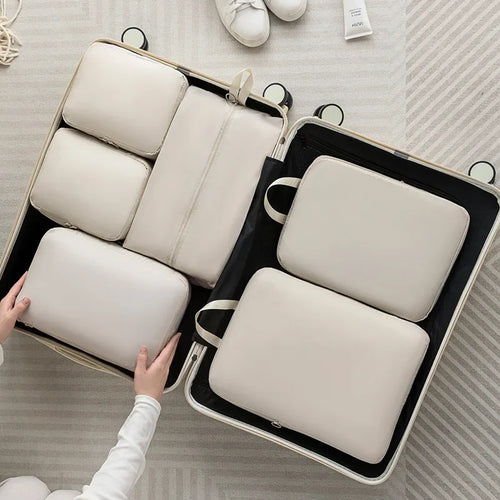 Travel Set Storage 6-piece Set, Travel Storage Bag, Waterproof Wash and Makeup Bag, Clothing, Shoes, Underwear, Lugga