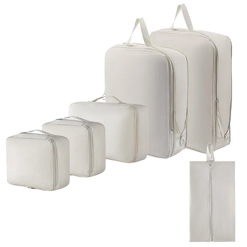 Travel Set Storage 6-piece Set, Travel Storage Bag, Waterproof Wash and Makeup Bag, Clothing, Shoes, Underwear, Lugga