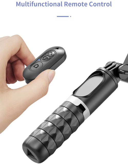 Q18 Handheld Phone Gimbal Stabilizer with Selfie Stick Tripod, Bluetooth Remote, Smart Tracking & Fill Light for iPhone Android Smartphone