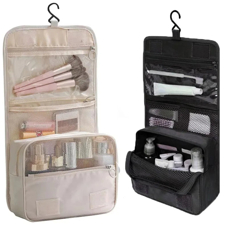 Portable Toiletry Washbag Have Hanging Hook Waterproof Women Bathroom Cosmetic Storage Bag Large Capacity Travel Men Makeup Case