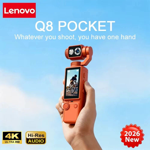 Lenovo Q8 4K Portable Action Camera – Wearable Pocket Cam for Travel, Motorcycle Riding & Vlogging