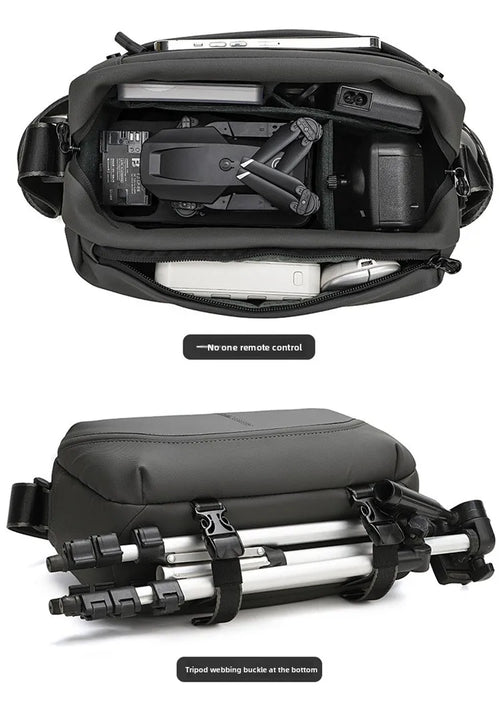 Men's Crossbody Camera Bag for DSLR & Mirrorless Cameras | Portable Shoulder Photography Bag with Lens Storage, Tripod Holder & Accessories Pocket