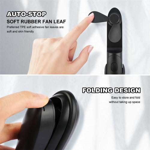 Mini Fan Handheld, 3 Speeds Handheld Fan, 3 in 1 Portable USB Fan with Flashlight Power Bank, for Travel, Home, Women, Makeup