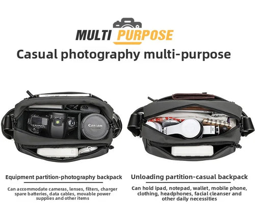 Men's Crossbody Camera Bag for DSLR & Mirrorless Cameras | Portable Shoulder Photography Bag with Lens Storage, Tripod Holder & Accessories Pocket