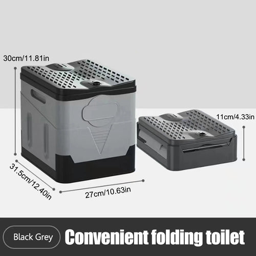 Portable Foldable Toilet Seat Car Emergency Toilet with Cover Outdoor Reusable Folding Toilet for Camping Hiking Boat Trips