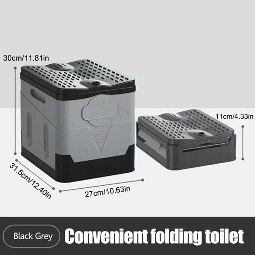 Portable Foldable Toilet Seat Car Emergency Toilet with Cover Outdoor Reusable Folding Toilet for Camping Hiking Boat Trips