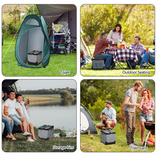 Portable Foldable Toilet Seat Car Emergency Toilet with Cover Outdoor Reusable Folding Toilet for Camping Hiking Boat Trips