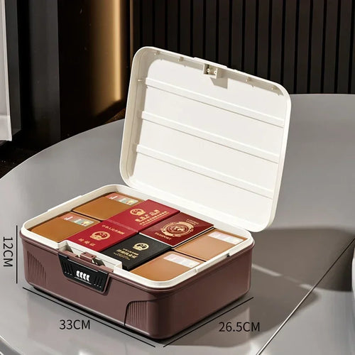 Portable Password Lock Safe Box Household Jewelry Privacy Security Storage Box Large Capacity Important Documents Organizer
