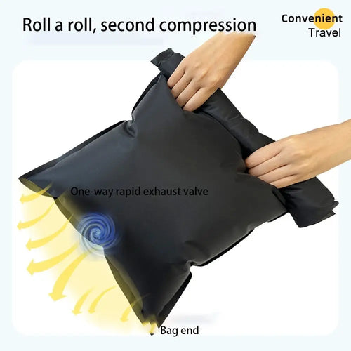 Reusable Hand Roll Vacuum Bags for Travel Waterproof Vacuum Compression Bag Portable Luggage Vacuum Storage Bag Space Saver