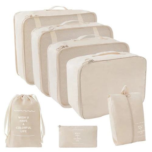 7 Pcs/Set Travel Organizer Storage Bags Suitcase Packing Cubes Set Cases Portable Luggage Clothes Shoe Tidy Pouch Folding.-zmt