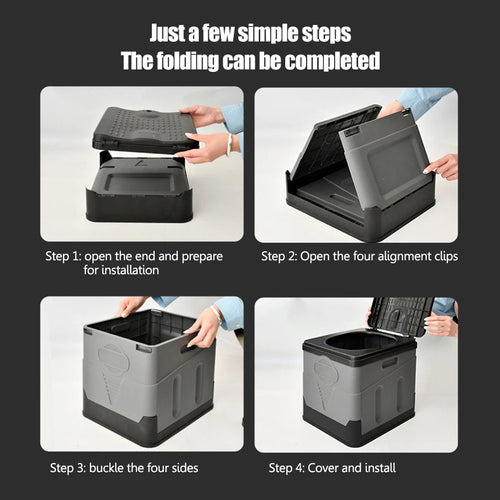 Portable Foldable Toilet Seat Car Emergency Toilet with Cover Outdoor Reusable Folding Toilet for Camping Hiking Boat Trips