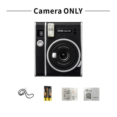 Original Fujifilm Instax Mini 40 Films Camera Hot Sale New Instant Photo Black Colour Fuji Photo Paper+Gift Package