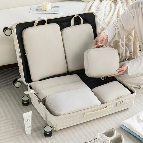 Travel Set Storage 6-piece Set, Travel Storage Bag, Waterproof Wash and Makeup Bag, Clothing, Shoes, Underwear, Lugga