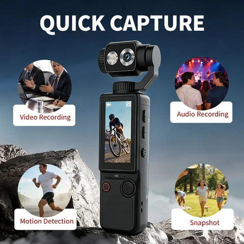 Lenovo Q8 4K Portable Action Camera – Wearable Pocket Cam for Travel, Motorcycle Riding & Vlogging