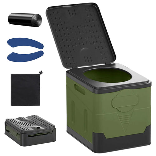 Portable Foldable Toilet Seat Car Emergency Toilet with Cover Outdoor Reusable Folding Toilet for Camping Hiking Boat Trips