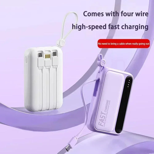 Large Capacity 500000mAh Power Bank 120W 4-in-1 Cables Intelligent Digital Display Portable  Powerbank for iPhone