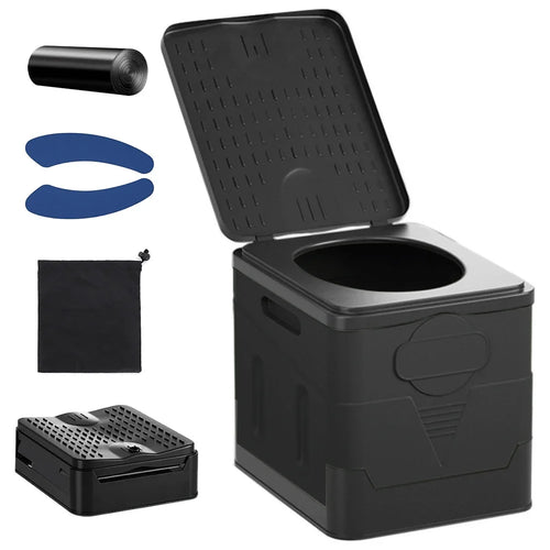Portable Foldable Toilet Seat Car Emergency Toilet with Cover Outdoor Reusable Folding Toilet for Camping Hiking Boat Trips