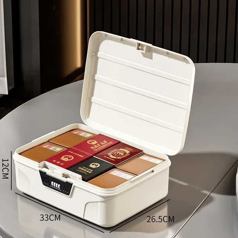 Portable Password Lock Safe Box Household Jewelry Privacy Security Storage Box Large Capacity Important Documents Organizer