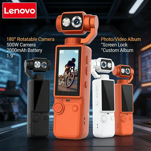 Lenovo Q8 4K Portable Action Camera – Wearable Pocket Cam for Travel, Motorcycle Riding & Vlogging