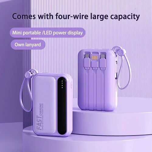 Large Capacity 500000mAh Power Bank 120W 4-in-1 Cables Intelligent Digital Display Portable  Powerbank for iPhone