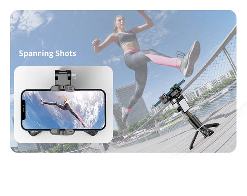Q18 Handheld Phone Gimbal Stabilizer with Selfie Stick Tripod, Bluetooth Remote, Smart Tracking & Fill Light for iPhone Android Smartphone
