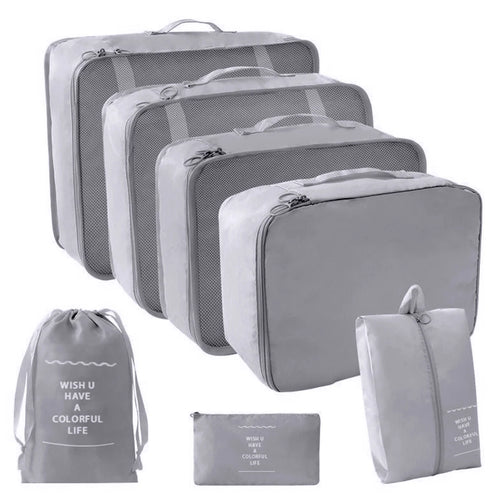 7 Pcs/Set Travel Organizer Storage Bags Suitcase Packing Cubes Set Cases Portable Luggage Clothes Shoe Tidy Pouch Folding.-zmt