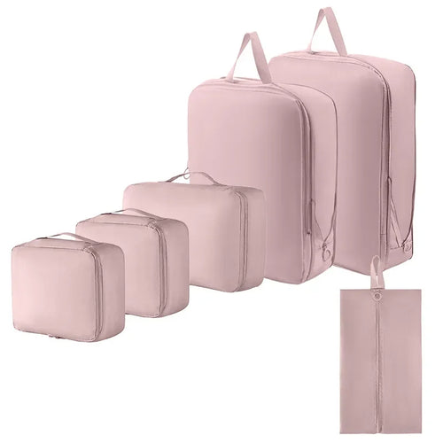 Travel Set Storage 6-piece Set, Travel Storage Bag, Waterproof Wash and Makeup Bag, Clothing, Shoes, Underwear, Lugga