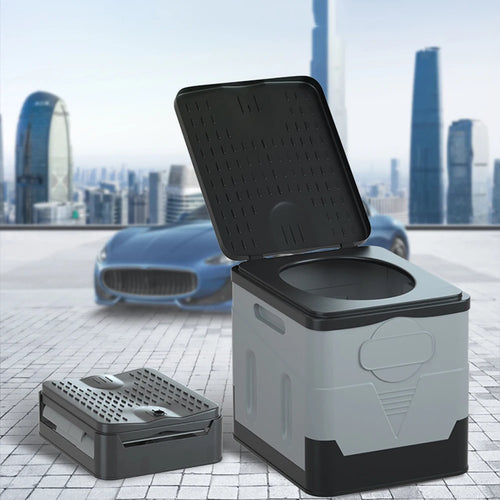 Portable Foldable Toilet Seat Car Emergency Toilet with Cover Outdoor Reusable Folding Toilet for Camping Hiking Boat Trips