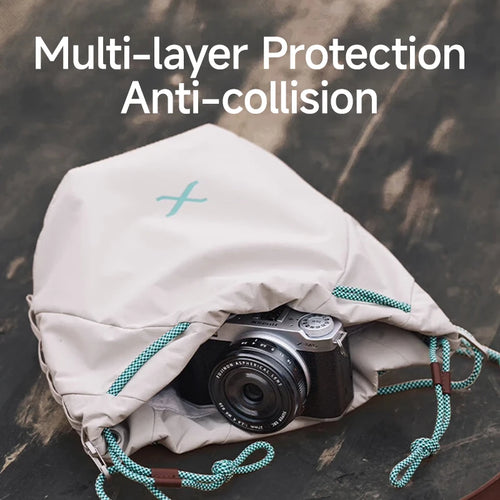Fujifilm Camera Bag Pouch for X-T5 X-T4 X-H2 X-S20, Premium Drawstring Mirrorless Camera Case with Magnetic Pocket & Anti-Collision Protection