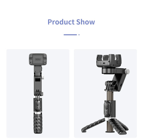Q18 Handheld Phone Gimbal Stabilizer with Selfie Stick Tripod, Bluetooth Remote, Smart Tracking & Fill Light for iPhone Android Smartphone