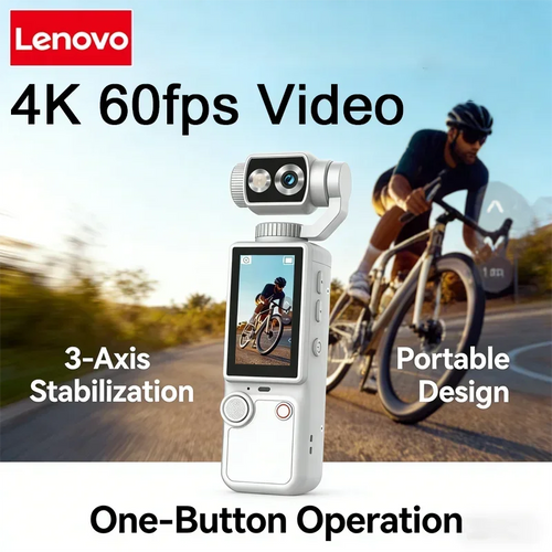 Lenovo Q8 4K Portable Action Camera – Wearable Pocket Cam for Travel, Motorcycle Riding & Vlogging