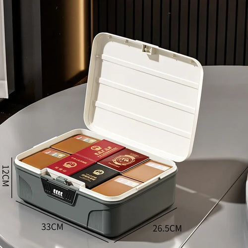 Portable Password Lock Safe Box Household Jewelry Privacy Security Storage Box Large Capacity Important Documents Organizer