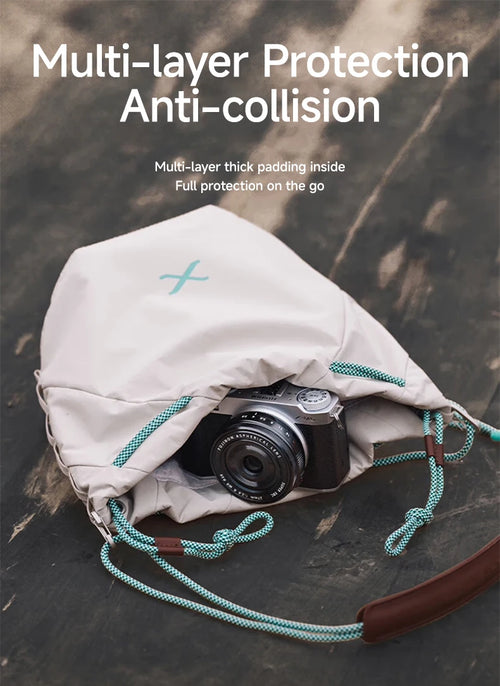 Fujifilm Camera Bag Pouch for X-T5 X-T4 X-H2 X-S20, Premium Drawstring Mirrorless Camera Case with Magnetic Pocket & Anti-Collision Protection