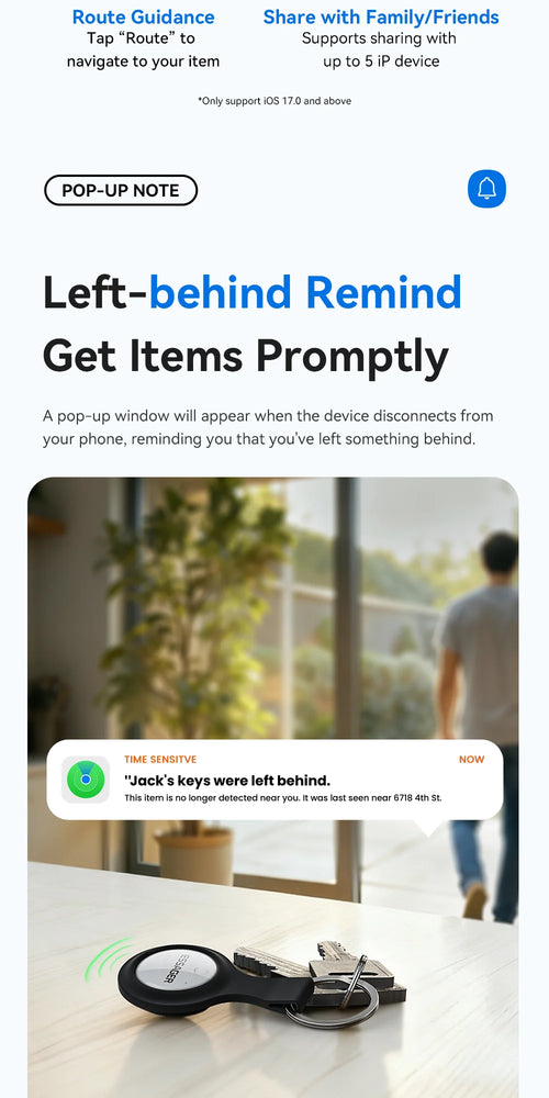 Eessager Security SmartTag Tracker With IP Find My GPS Bluetooth for Baggage  Earbud IOS MFi Key Detector Pet Anti Lost Device