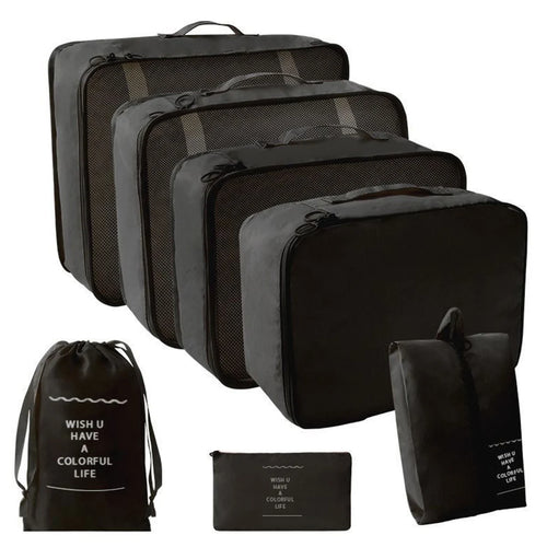 7 Pcs/Set Travel Organizer Storage Bags Suitcase Packing Cubes Set Cases Portable Luggage Clothes Shoe Tidy Pouch Folding.-zmt
