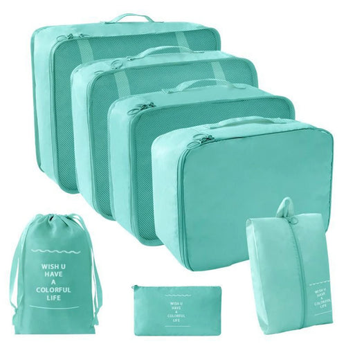 7 Pcs/Set Travel Organizer Storage Bags Suitcase Packing Cubes Set Cases Portable Luggage Clothes Shoe Tidy Pouch Folding.-zmt