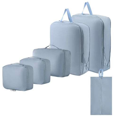 Travel Set Storage 6-piece Set, Travel Storage Bag, Waterproof Wash and Makeup Bag, Clothing, Shoes, Underwear, Lugga