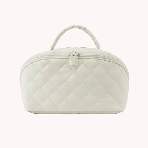 Travel Makeup Bag Lightweight Small Cosmetic Bag with Brush Compartment & Handle Portable Pouch Purse Travel Organizer for Women