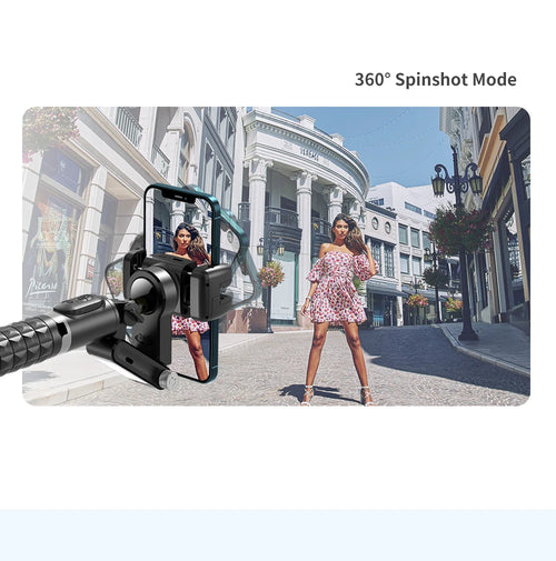 Q18 Handheld Phone Gimbal Stabilizer with Selfie Stick Tripod, Bluetooth Remote, Smart Tracking & Fill Light for iPhone Android Smartphone