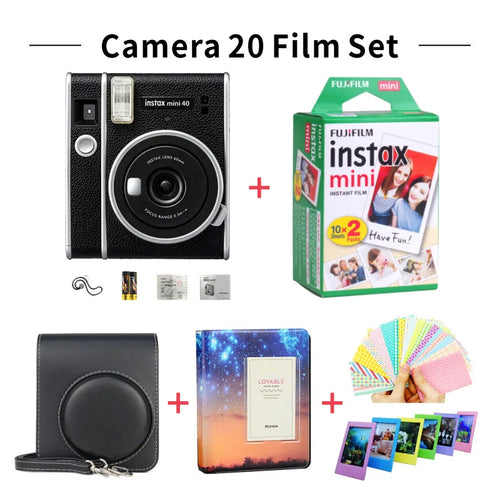 Original Fujifilm Instax Mini 40 Films Camera Hot Sale New Instant Photo Black Colour Fuji Photo Paper+Gift Package