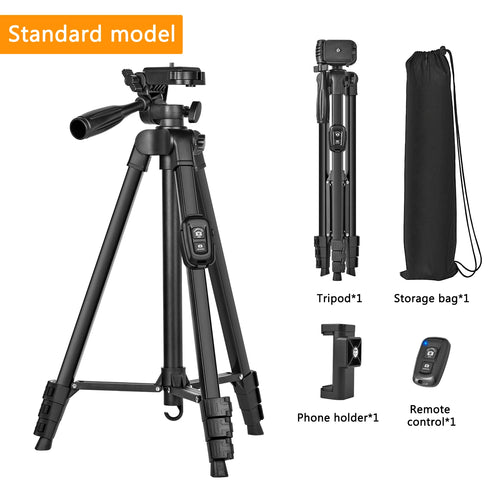 60" Professional Aluminum Camera Tripod with Remote & Travel Bag – Adjustable Stand for DSLR, Smartphones & Cameras