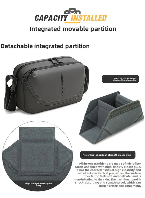 Men's Crossbody Camera Bag for DSLR & Mirrorless Cameras | Portable Shoulder Photography Bag with Lens Storage, Tripod Holder & Accessories Pocket
