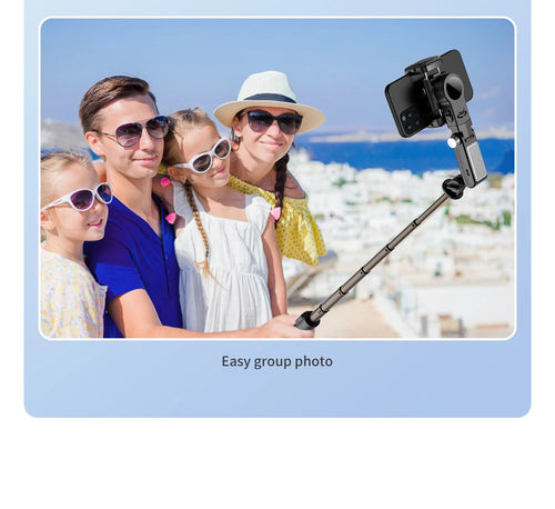 Q18 Handheld Phone Gimbal Stabilizer with Selfie Stick Tripod, Bluetooth Remote, Smart Tracking & Fill Light for iPhone Android Smartphone