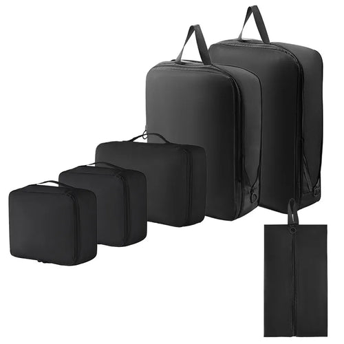 Travel Set Storage 6-piece Set, Travel Storage Bag, Waterproof Wash and Makeup Bag, Clothing, Shoes, Underwear, Lugga