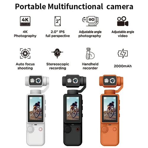 Lenovo Q8 4K Portable Action Camera – Wearable Pocket Cam for Travel, Motorcycle Riding & Vlogging